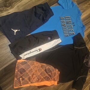 Under Armour Blue T-Shirt and Athletic Shorts Set